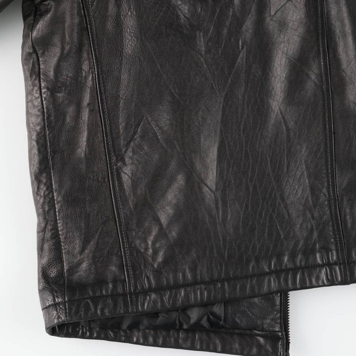 Dockers padded leather jacket, men's size XL Genuine Leather Lamb Leather black type Vintage Second Hand