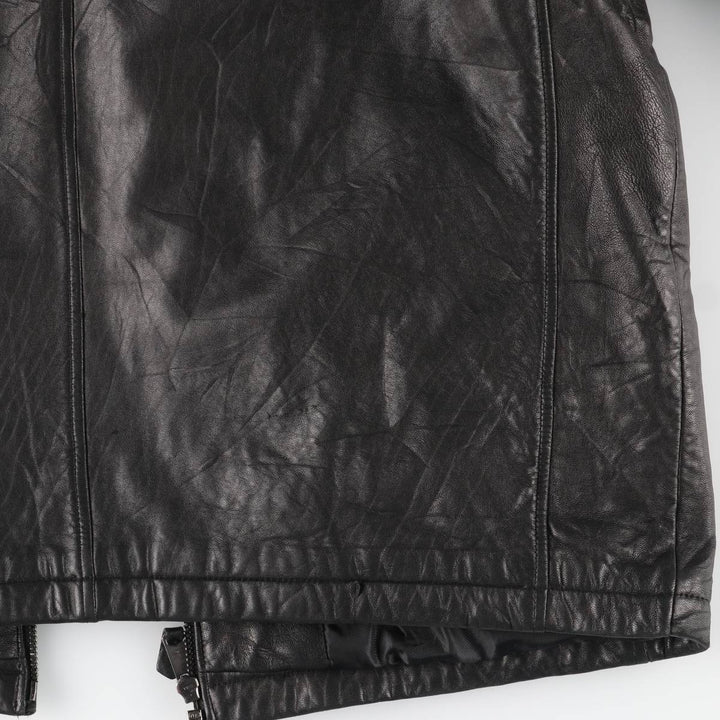 Dockers padded leather jacket, men's size XL Genuine Leather Lamb Leather black type Vintage Second Hand