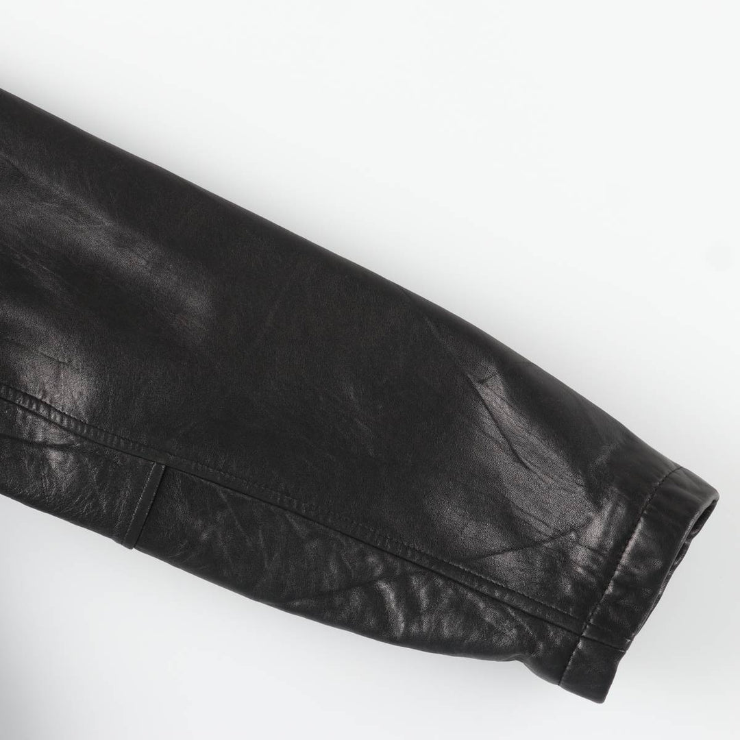 Dockers padded leather jacket, men's size XL Genuine Leather Lamb Leather black type Vintage Second Hand