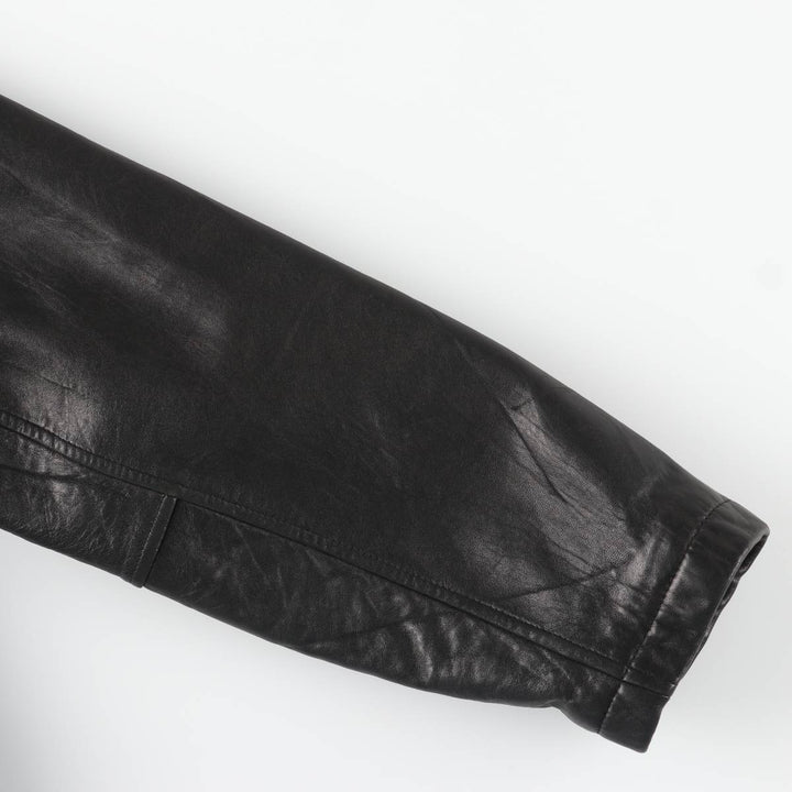 Dockers padded leather jacket, men's size XL Genuine Leather Lamb Leather black type Vintage Second Hand