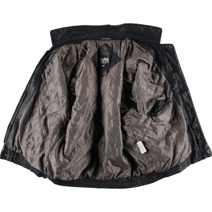 WEATHERMAN Leather Blouson, Made in Canada, Men's Size XL genuine leather black type Vintage Second Hand