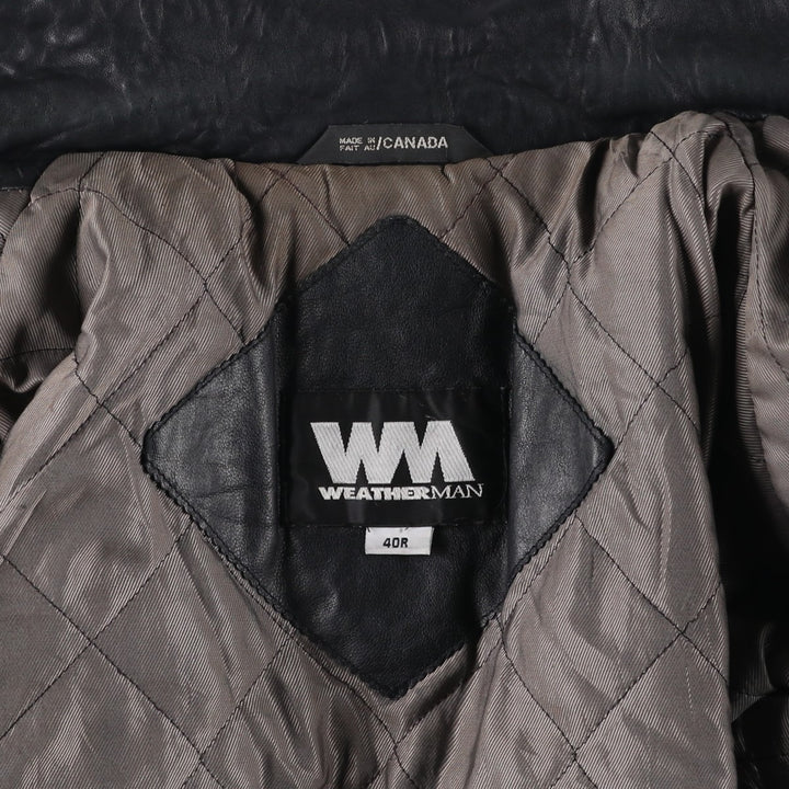 WEATHERMAN Leather Blouson, Made in Canada, Men's Size XL genuine leather black type Vintage Second Hand