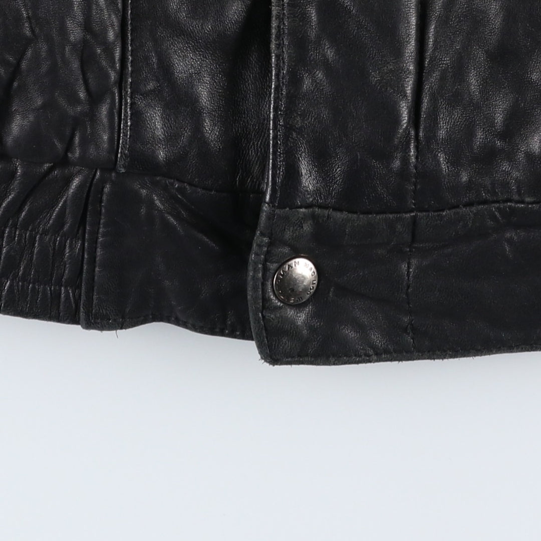 WEATHERMAN Leather Blouson, Made in Canada, Men's Size XL genuine leather black type Vintage Second Hand