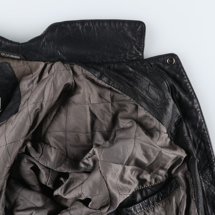 WEATHERMAN Leather Blouson, Made in Canada, Men's Size XL genuine leather black type Vintage Second Hand