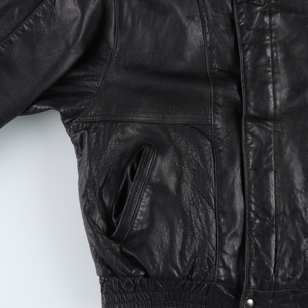 WEATHERMAN Leather Blouson, Made in Canada, Men's Size XL genuine leather black type Vintage Second Hand
