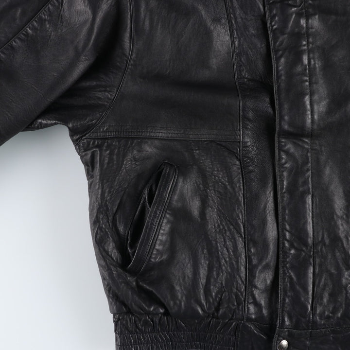 WEATHERMAN Leather Blouson, Made in Canada, Men's Size XL genuine leather black type Vintage Second Hand