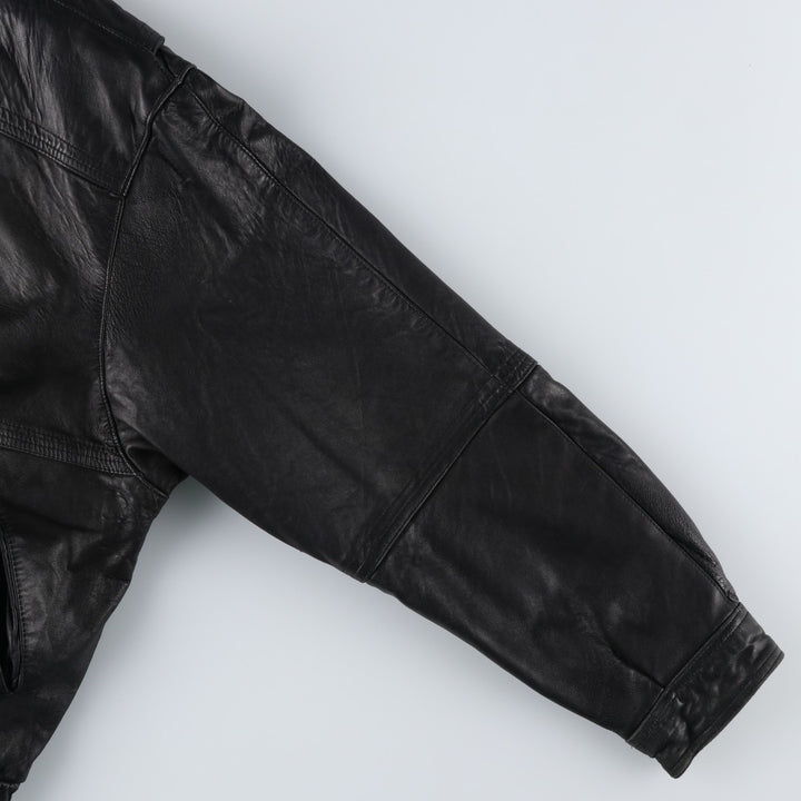 WEATHERMAN Leather Blouson, Made in Canada, Men's Size XL genuine leather black type Vintage Second Hand