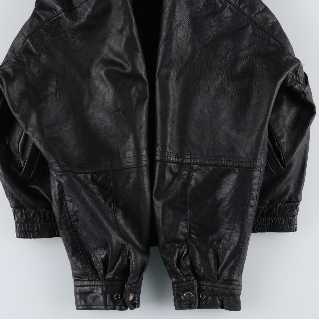 WEATHERMAN Leather Blouson, Made in Canada, Men's Size XL genuine leather black type Vintage Second Hand