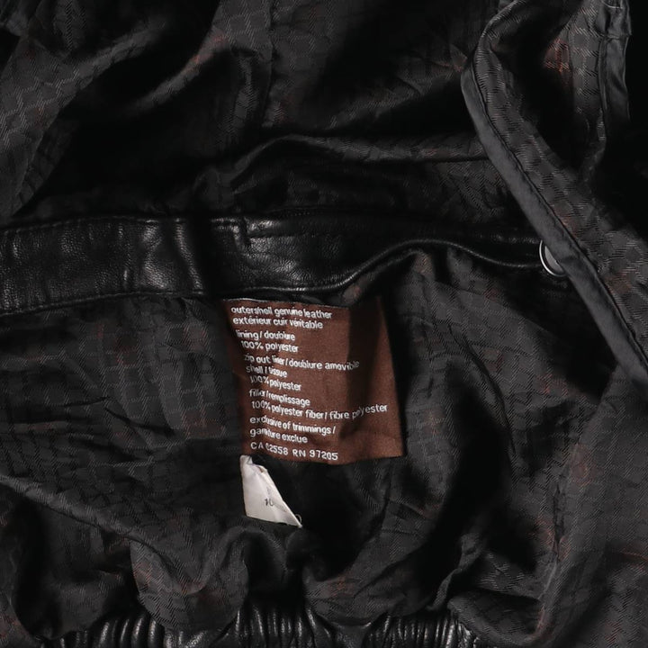 90s-00'S DANIER Padded Stand Collar Leather Blouson, Men's Size Small genuine leather black type Vintage Second Hand