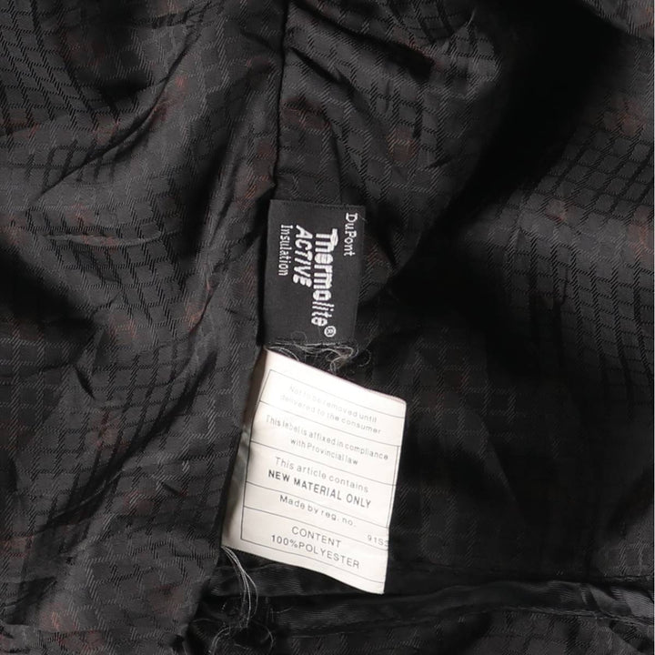 90s-00'S DANIER Padded Stand Collar Leather Blouson, Men's Size Small genuine leather black type Vintage Second Hand