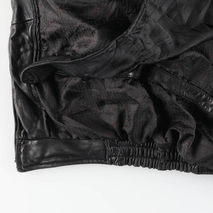 90s-00'S DANIER Padded Stand Collar Leather Blouson, Men's Size Small genuine leather black type Vintage Second Hand