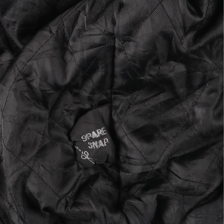 Vintage 90'S CROFT and BARROW padded swing-top leather jacket, size L, men's genuine leather black type Vintage Second Hand