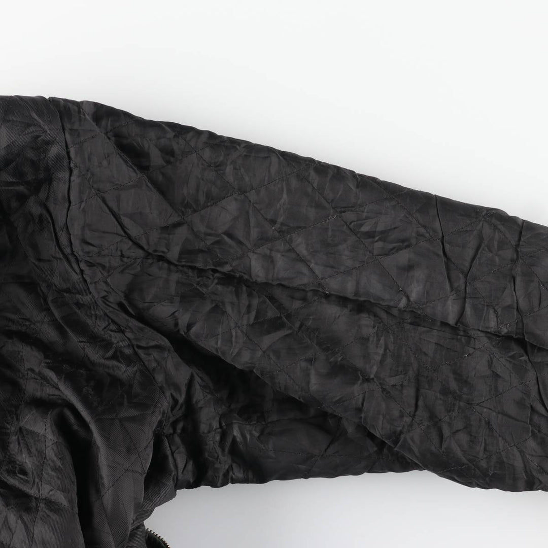 Vintage 90'S CROFT and BARROW padded swing-top leather jacket, size L, men's genuine leather black type Vintage Second Hand