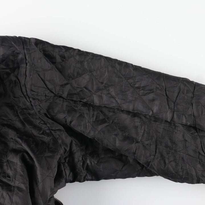 Vintage 90'S CROFT and BARROW padded swing-top leather jacket, size L, men's genuine leather black type Vintage Second Hand