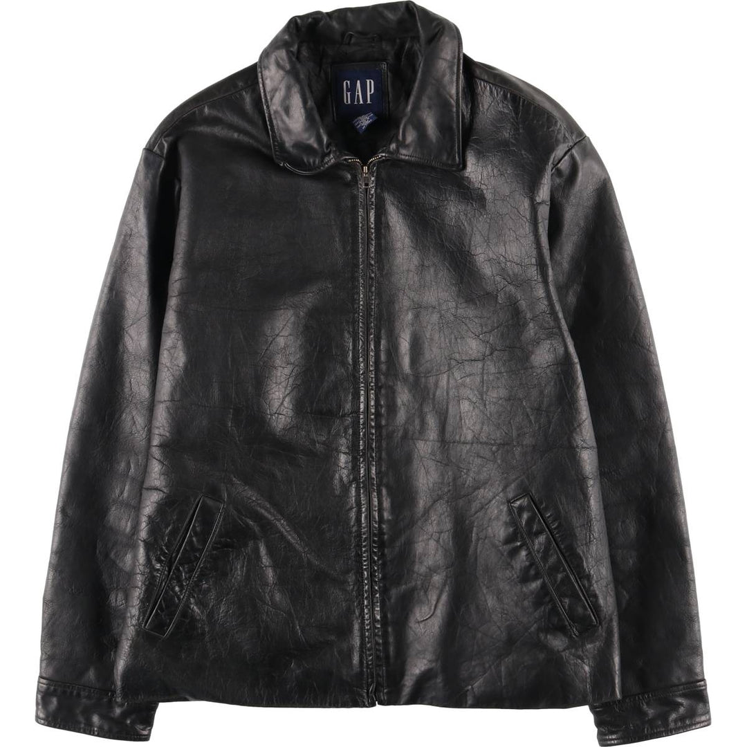 90'S GAP Old Gap Swing Top Padded Leather Blouson Men's Size L Vintage genuine leather black type Vintage Second Hand