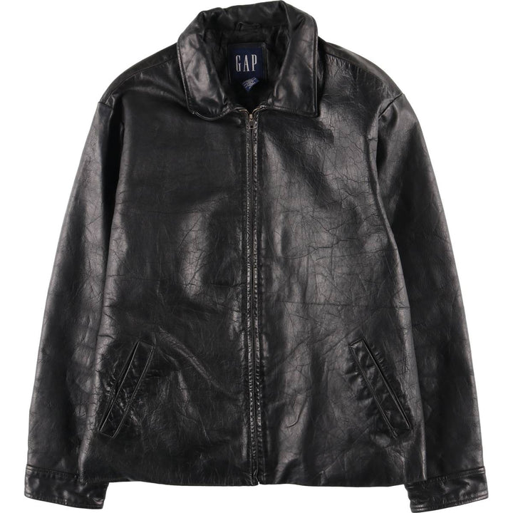 90'S GAP Old Gap Swing Top Padded Leather Blouson Men's Size L Vintage genuine leather black type Vintage Second Hand