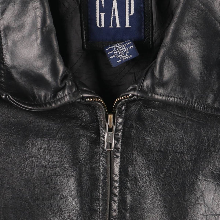 90'S GAP Old Gap Swing Top Padded Leather Blouson Men's Size L Vintage genuine leather black type Vintage Second Hand