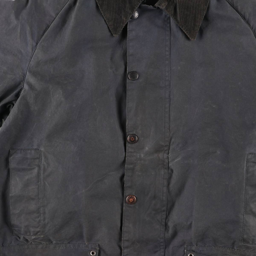 1980'S Barbour Beaufort 3 Warrant Oiled Hunting Jacket, Made in England, C40, Men's Size M cotton navy blue type Vintage Second Hand