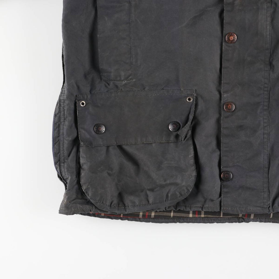1980'S Barbour Beaufort 3 Warrant Oiled Hunting Jacket, Made in England, C40, Men's Size M cotton navy blue type Vintage Second Hand