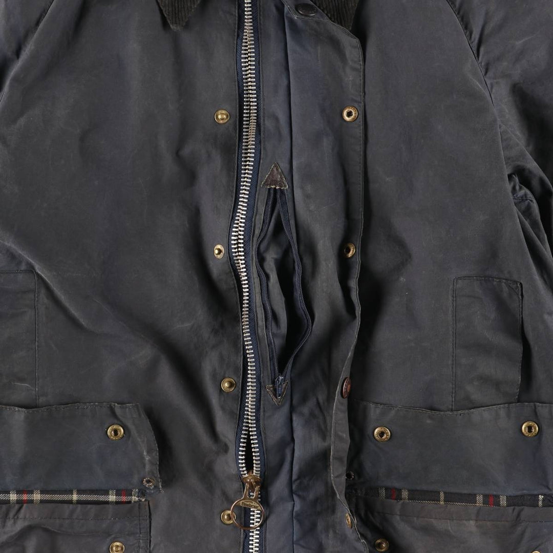1980'S Barbour Beaufort 3 Warrant Oiled Hunting Jacket, Made in England, C40, Men's Size M cotton navy blue type Vintage Second Hand