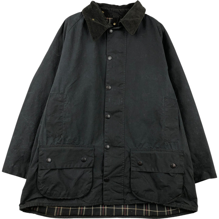 80s-90'S Barbour BEAUFORT 3 Warrant Oiled Hunting Jacket, Made in England, C46, Men's XL cotton navy blue type Vintage Second Hand