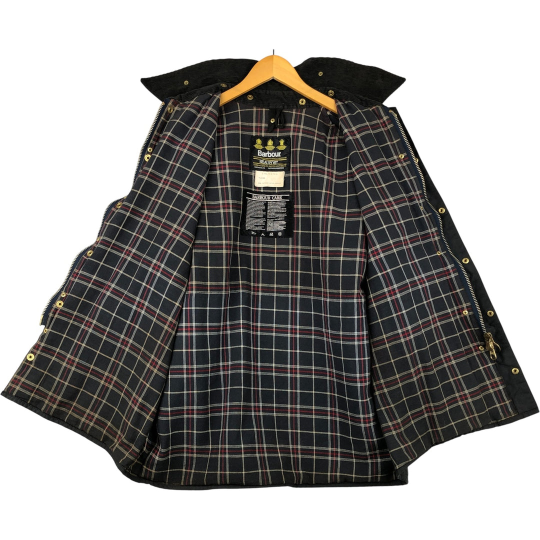 80s-90'S Barbour BEAUFORT 3 Warrant Oiled Hunting Jacket, Made in England, C46, Men's XL cotton navy blue type Vintage Second Hand