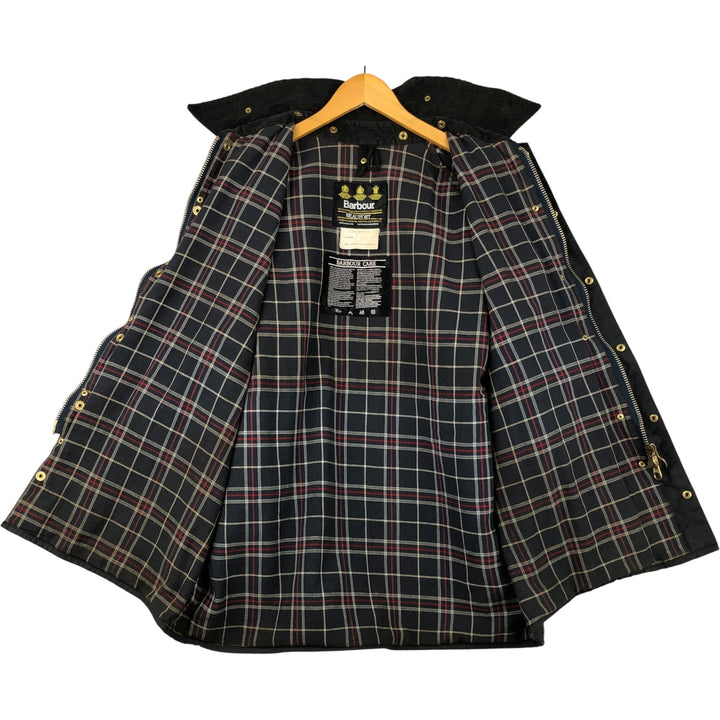 80s-90'S Barbour BEAUFORT 3 Warrant Oiled Hunting Jacket, Made in England, C46, Men's XL cotton navy blue type Vintage Second Hand