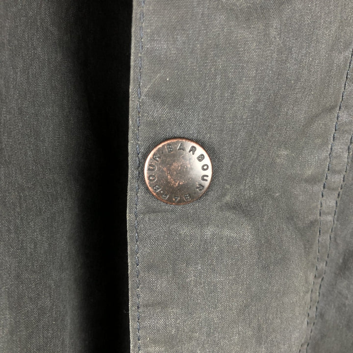 80s-90'S Barbour BEAUFORT 3 Warrant Oiled Hunting Jacket, Made in England, C46, Men's XL cotton navy blue type Vintage Second Hand