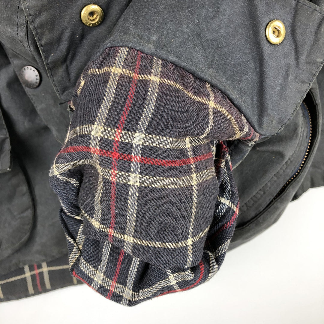 80s-90'S Barbour BEAUFORT 3 Warrant Oiled Hunting Jacket, Made in England, C46, Men's XL cotton navy blue type Vintage Second Hand
