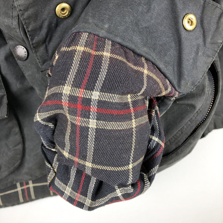 80s-90'S Barbour BEAUFORT 3 Warrant Oiled Hunting Jacket, Made in England, C46, Men's XL cotton navy blue type Vintage Second Hand