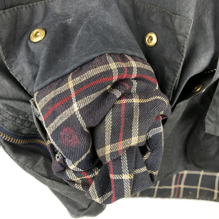 80s-90'S Barbour BEAUFORT 3 Warrant Oiled Hunting Jacket, Made in England, C46, Men's XL cotton navy blue type Vintage Second Hand