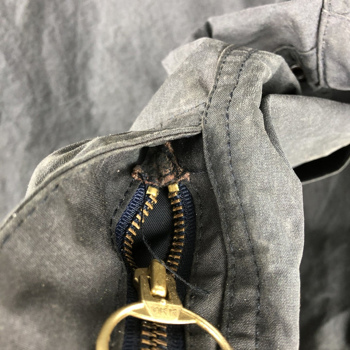 80s-90'S Barbour BEAUFORT 3 Warrant Oiled Hunting Jacket, Made in England, C46, Men's XL cotton navy blue type Vintage Second Hand