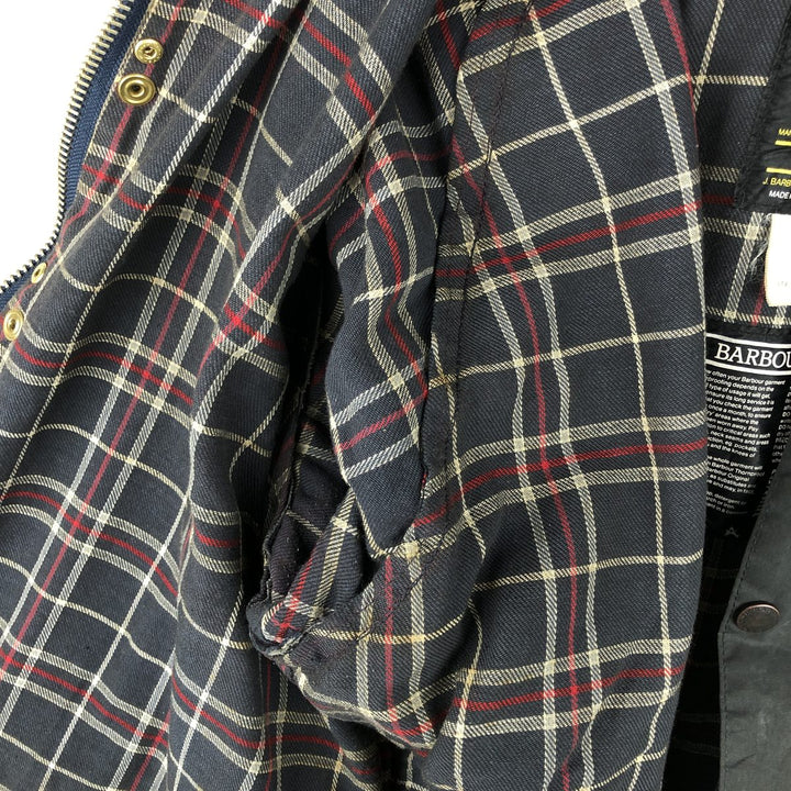 80s-90'S Barbour BEAUFORT 3 Warrant Oiled Hunting Jacket, Made in England, C46, Men's XL cotton navy blue type Vintage Second Hand