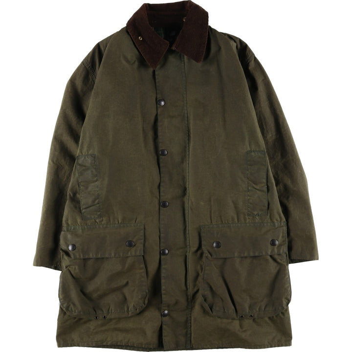 Vintage 1980'S Barbour BORDER 2 Warrant waxed cotton oiled jacket, made in England, size M. cotton Khaki type Vintage Second Hand