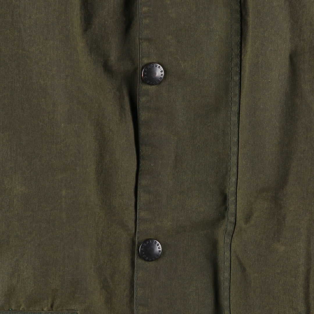 Vintage 1980'S Barbour BORDER 2 Warrant waxed cotton oiled jacket, made in England, size M. cotton Khaki type Vintage Second Hand