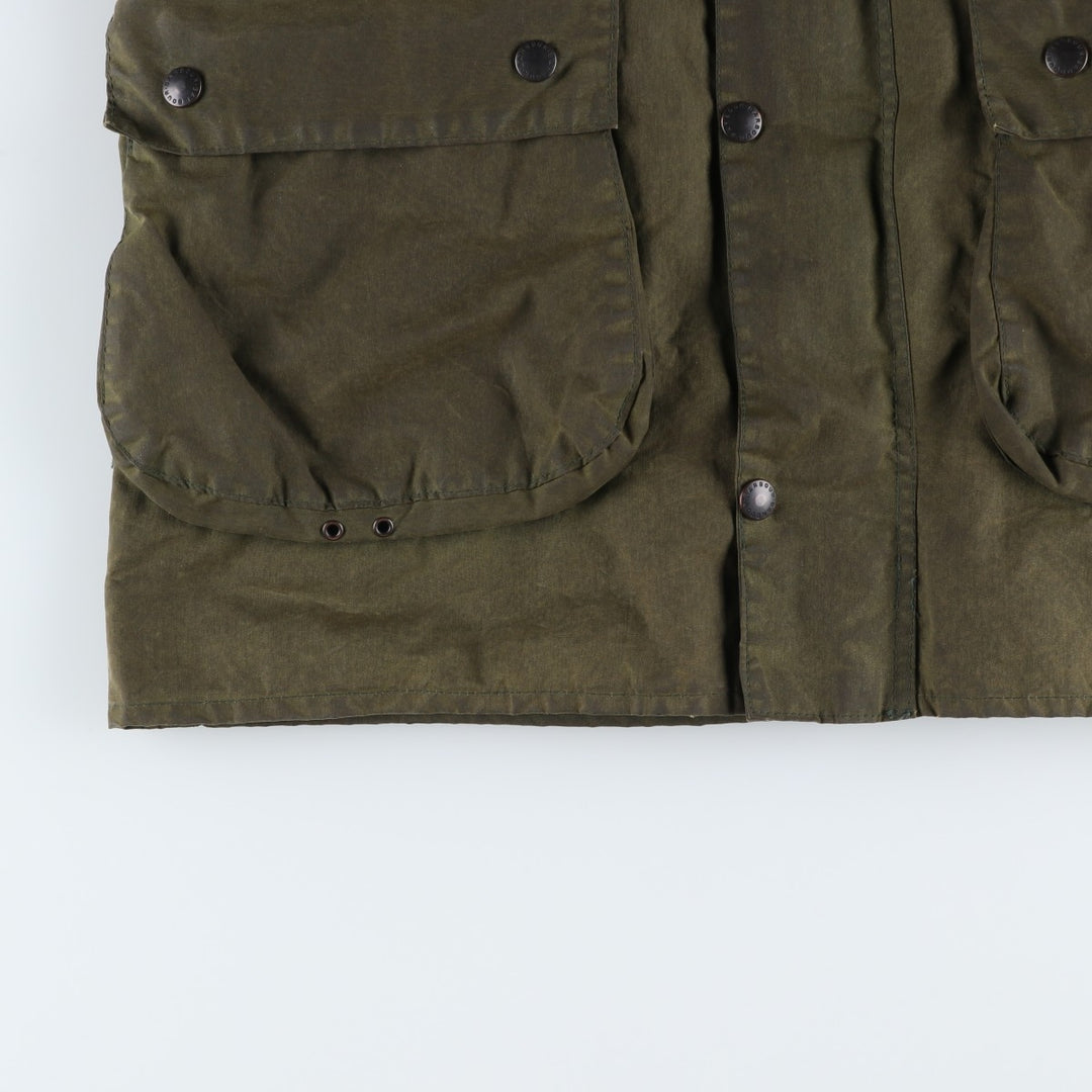 Vintage 1980'S Barbour BORDER 2 Warrant waxed cotton oiled jacket, made in England, size M. cotton Khaki type Vintage Second Hand