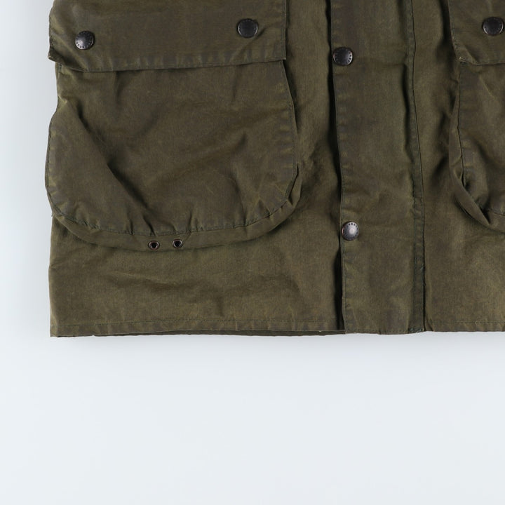 Vintage 1980'S Barbour BORDER 2 Warrant waxed cotton oiled jacket, made in England, size M. cotton Khaki type Vintage Second Hand