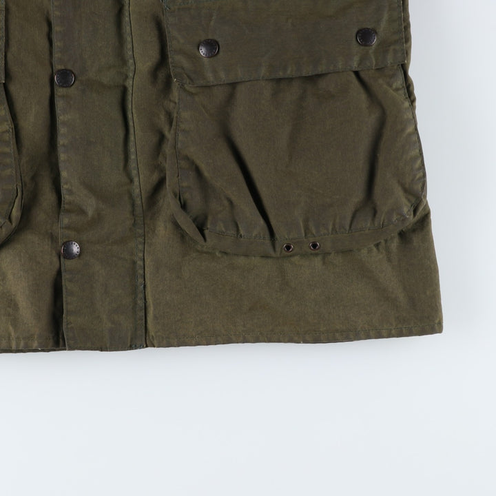 Vintage 1980'S Barbour BORDER 2 Warrant waxed cotton oiled jacket, made in England, size M. cotton Khaki type Vintage Second Hand