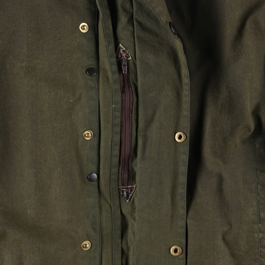 Vintage 1980'S Barbour BORDER 2 Warrant waxed cotton oiled jacket, made in England, size M. cotton Khaki type Vintage Second Hand