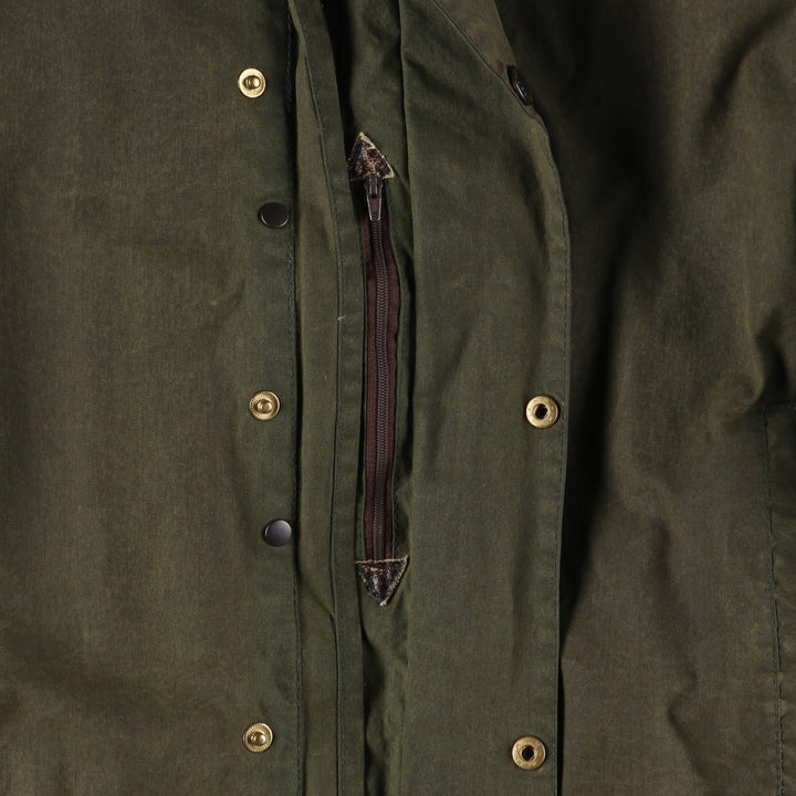 Vintage 1980'S Barbour BORDER 2 Warrant waxed cotton oiled jacket, made in England, size M. cotton Khaki type Vintage Second Hand