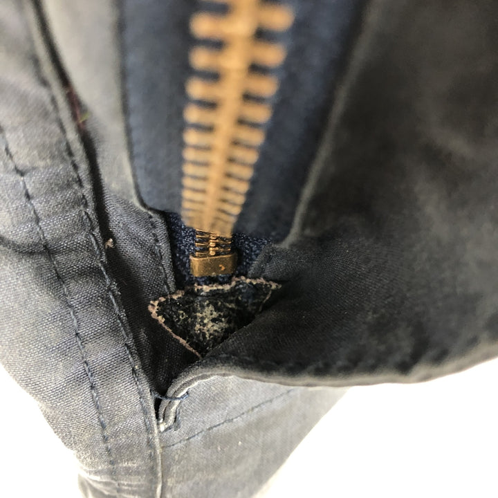 1990'S Barbour Beaufort 3 Warrant Oiled Hunting Jacket, Made in England, C44, Men's Size L cotton navy blue type Vintage Second Hand