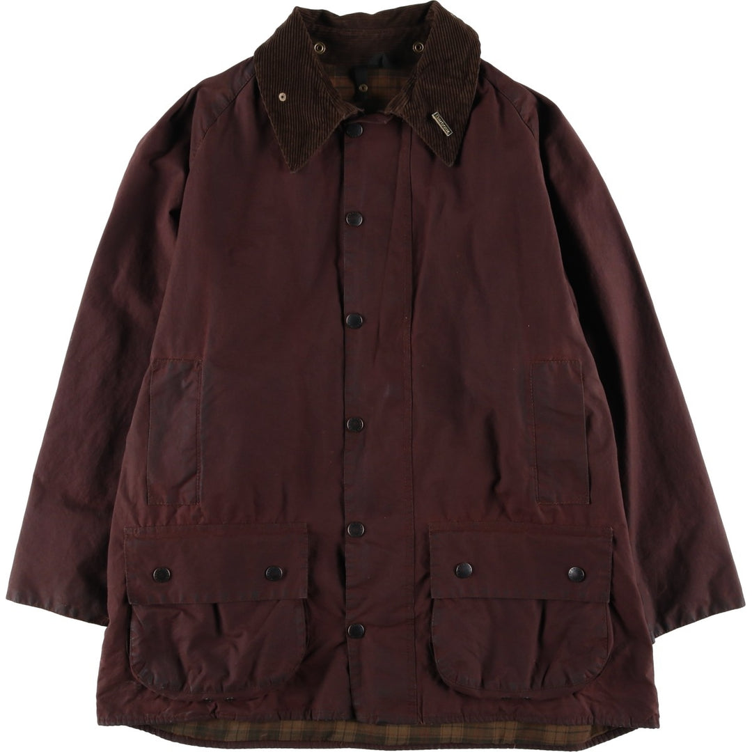 80s-90'S Barbour Beaufort Old 3 Warrant Badged Oiled Hunting Jacket C46 Men's XL cotton brown type Vintage Second Hand