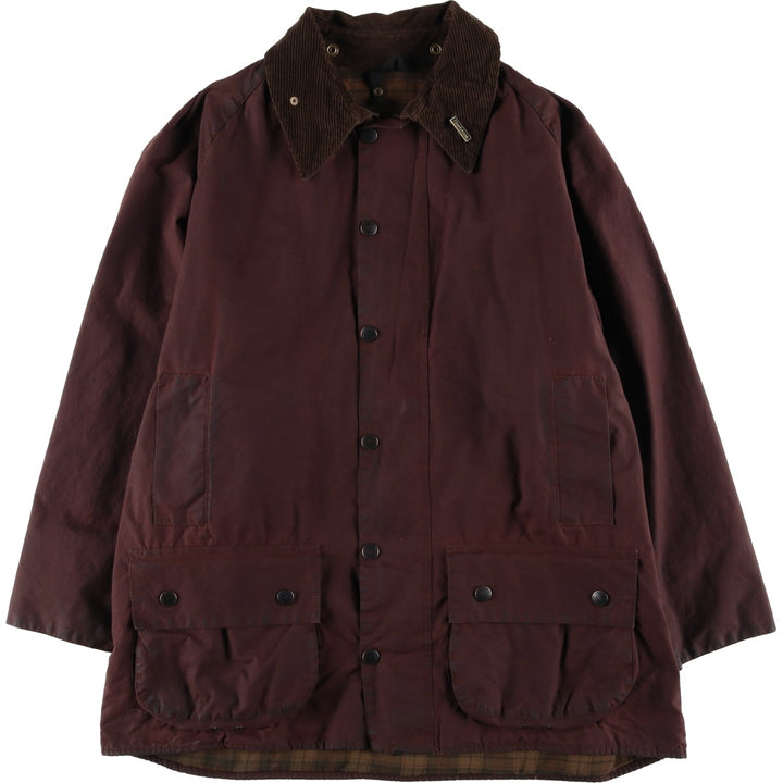 80s-90'S Barbour Beaufort Old 3 Warrant Badged Oiled Hunting Jacket C46 Men's XL cotton brown type Vintage Second Hand