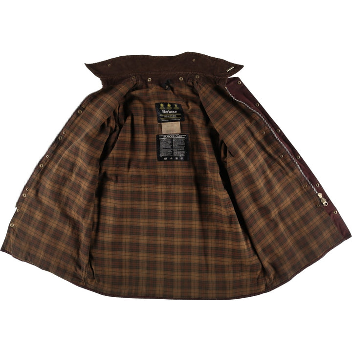 80s-90'S Barbour Beaufort Old 3 Warrant Badged Oiled Hunting Jacket C46 Men's XL cotton brown type Vintage Second Hand