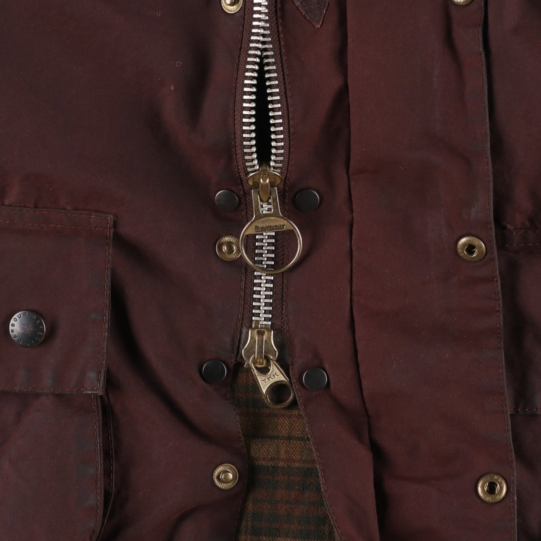 80s-90'S Barbour Beaufort Old 3 Warrant Badged Oiled Hunting Jacket C46 Men's XL cotton brown type Vintage Second Hand