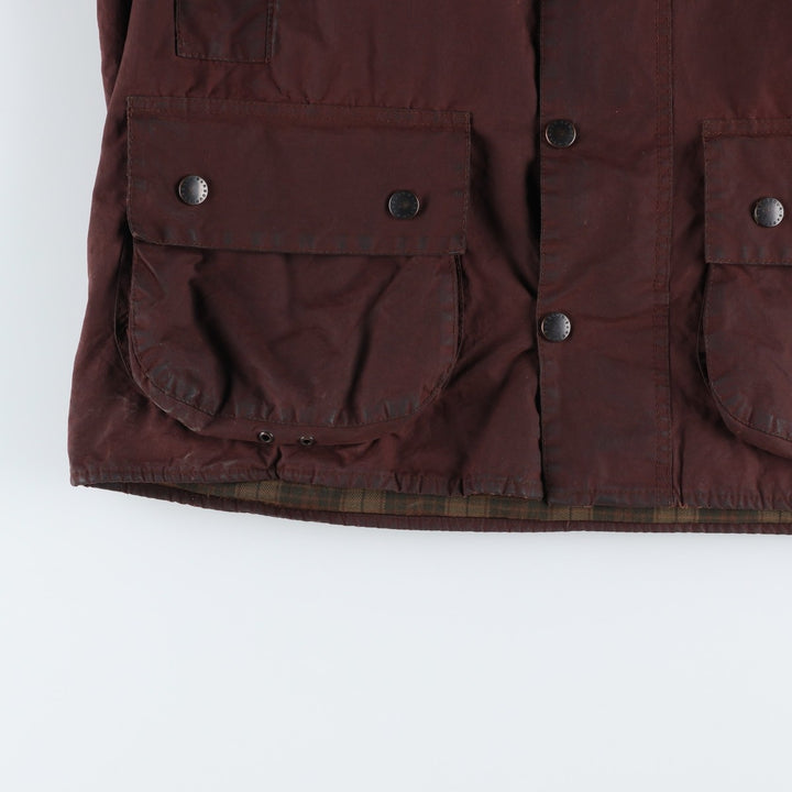 80s-90'S Barbour Beaufort Old 3 Warrant Badged Oiled Hunting Jacket C46 Men's XL cotton brown type Vintage Second Hand