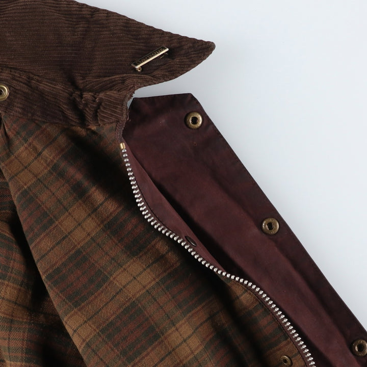 80s-90'S Barbour Beaufort Old 3 Warrant Badged Oiled Hunting Jacket C46 Men's XL cotton brown type Vintage Second Hand