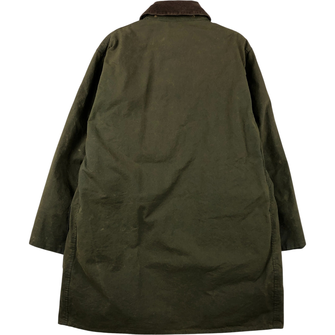 90'S Barbour BORDER (old 3-warrant) waxed cotton oiled jacket, made in England, C40, men's size M cotton Khaki type Vintage Second Hand