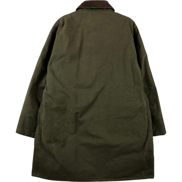 90'S Barbour BORDER (old 3-warrant) waxed cotton oiled jacket, made in England, C40, men's size M cotton Khaki type Vintage Second Hand