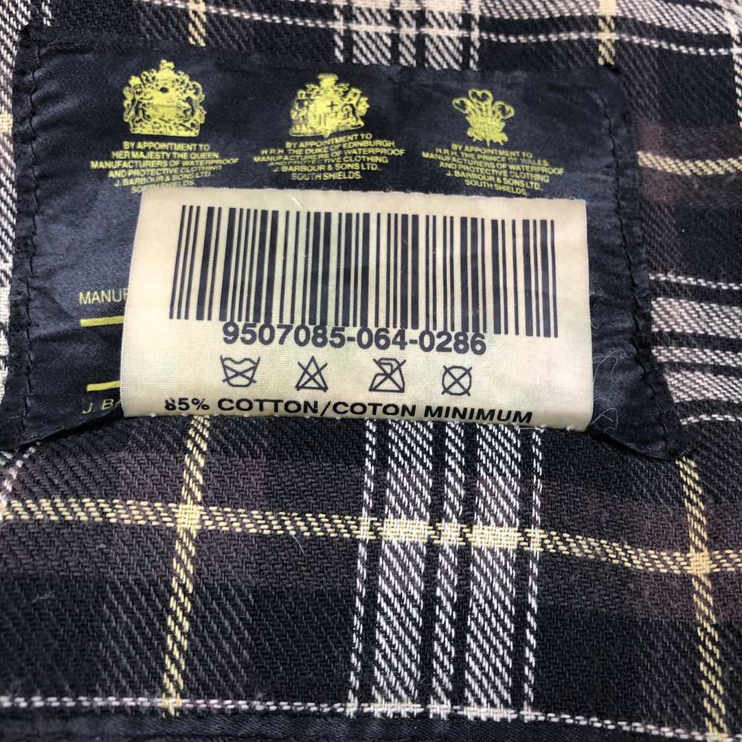90'S Barbour BORDER (old 3-warrant) waxed cotton oiled jacket, made in England, C40, men's size M cotton Khaki type Vintage Second Hand